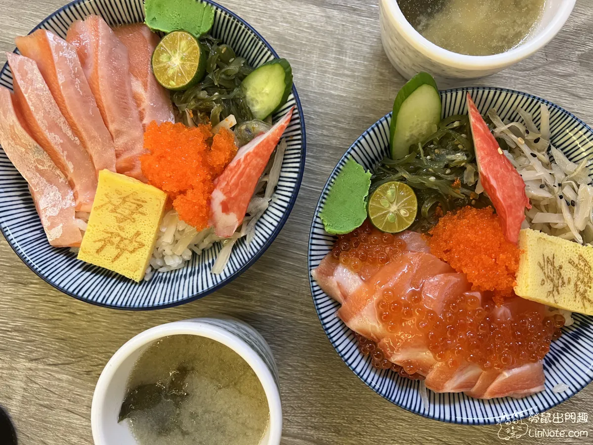 新竹東門市場『海神平價生魚片丼飯』醋飯及魚湯吃到飽！