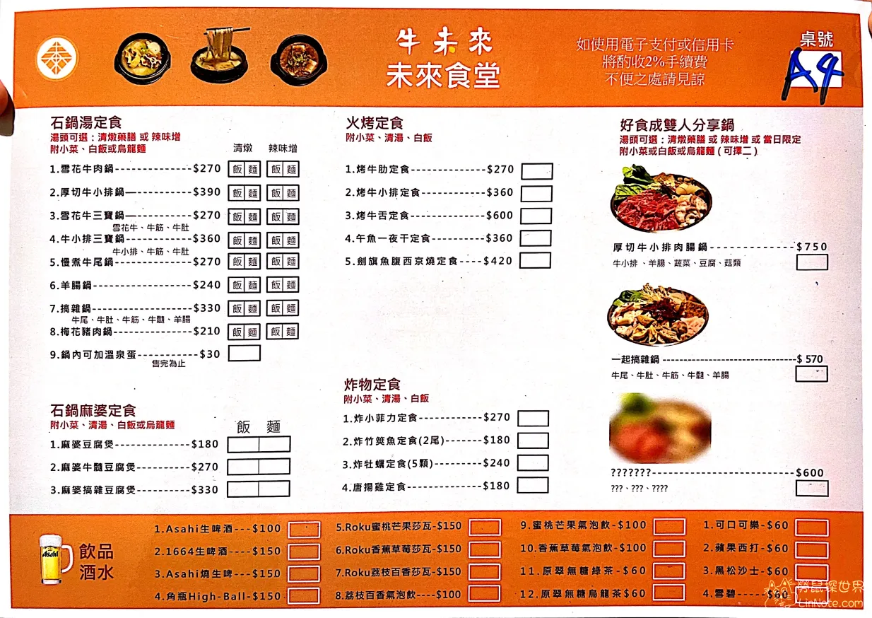牛未來Sugoi食堂菜單