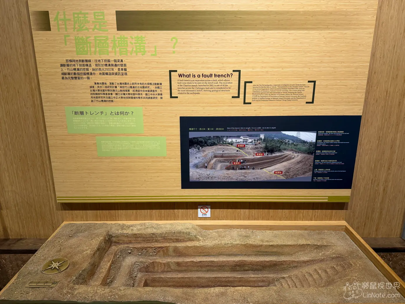 斷層槽溝等比例立體縮小模型與解說展位