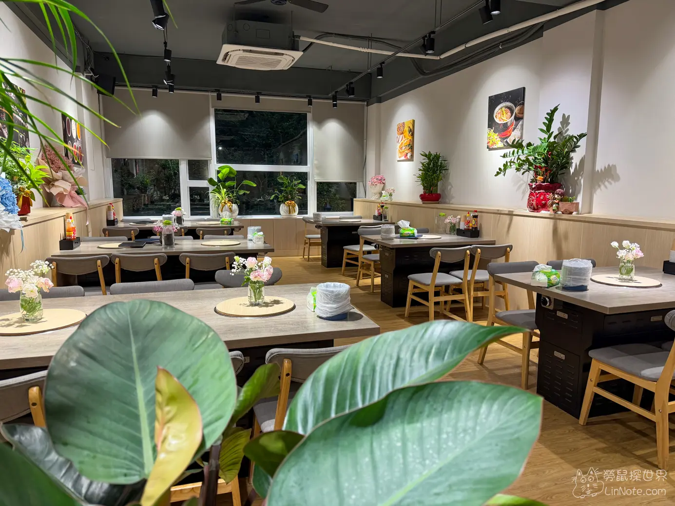 綠意點綴的用餐環境